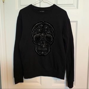 Zara embroidered skull sweatshirt